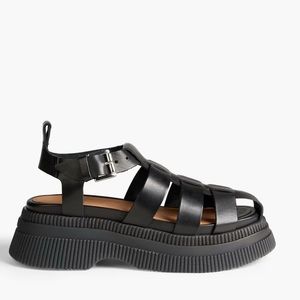 Ganni Black Platform Sandals
